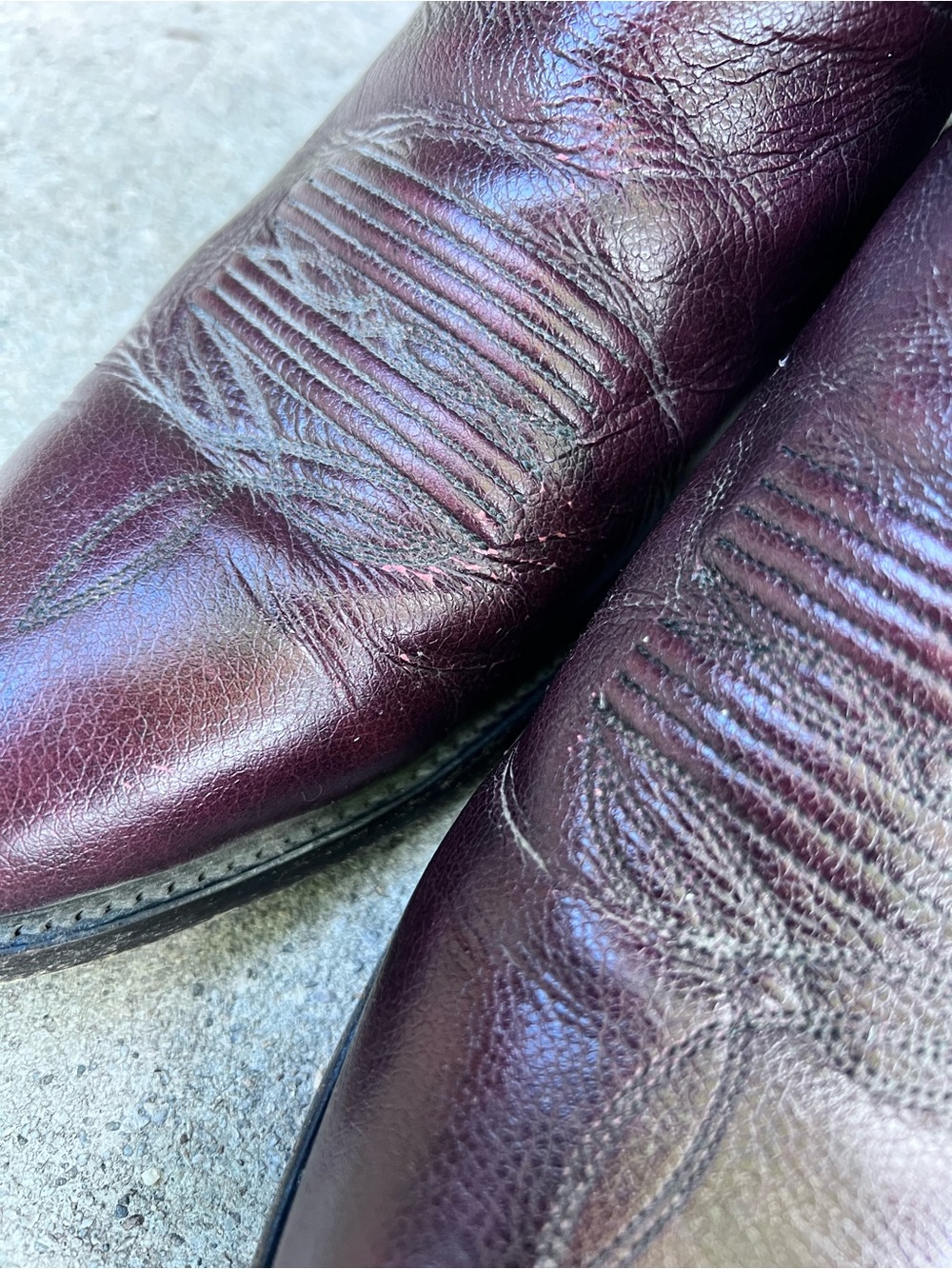 Dan Post Cowboy Boots Sz 9 D Mens 2112 Milwaukee In Black Cherry - Picture 5 of 8